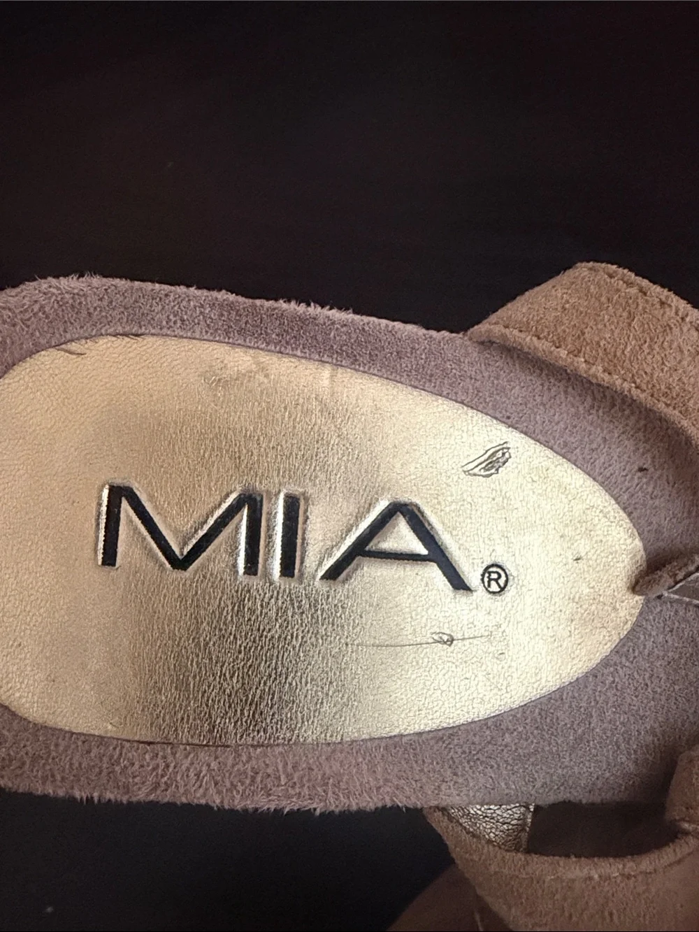 MIA Gold and Tan Cork Wedge Sandals